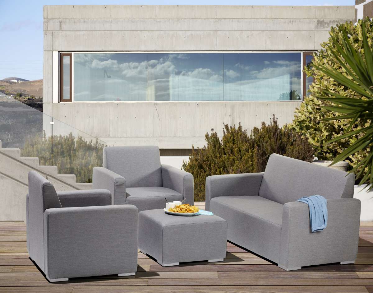 TIAS Lounge Gartenmöbel Sitzgruppe Sunbrella grau 609184